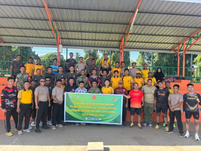 
 Olahraga Bersama PT ANTAM UBP Nikel Kolaka dan Aparat Keamanan Perkuat Sinergi dan Kebersamaan